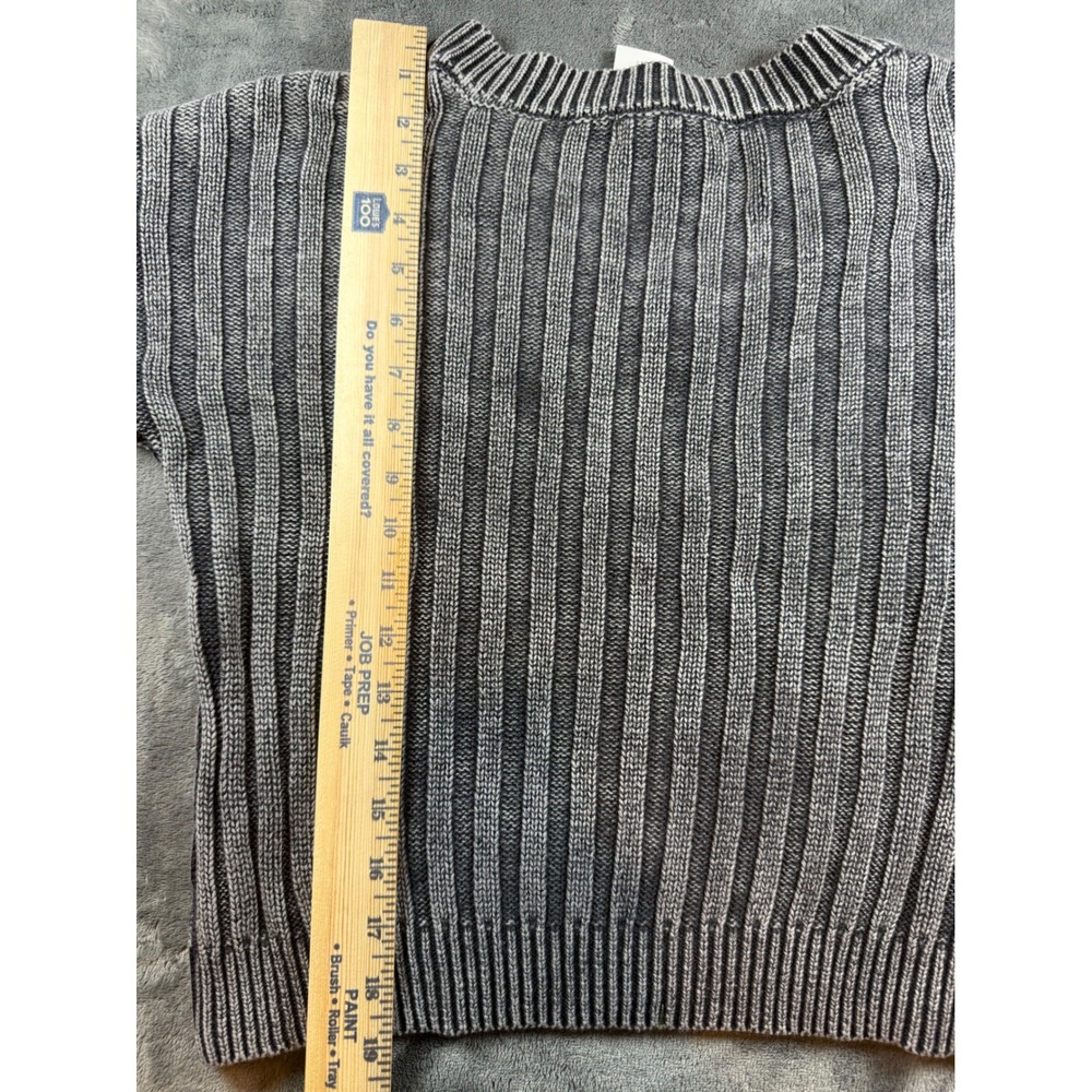 RSQ Black Wash Cable Knit Cropped V Neck Sweater Small grannycore - Picture 8 of 8